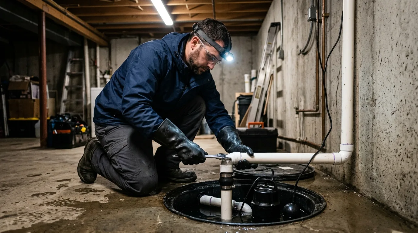 Pump and discharge pipework being installed at a Lake Elsinore property